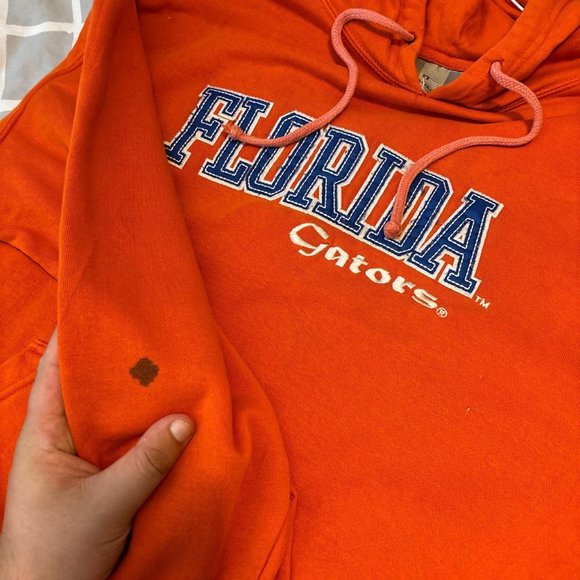 Vintage 1990s Florida gators orange embroidered hoodie large - Picture 4 of 4